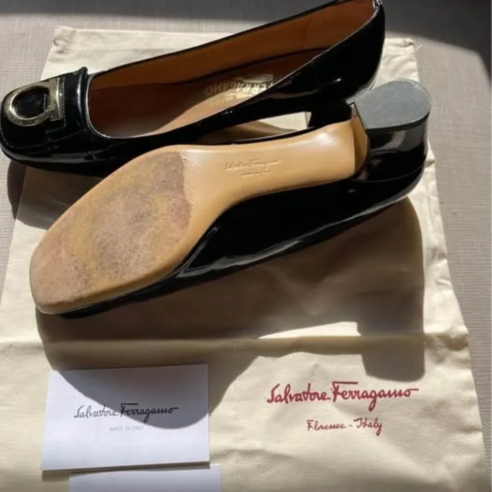 Salvatore Ferragamo Patent Leather Heels Sz 8 1/2